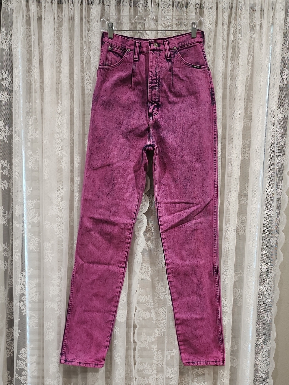 VINTAGE WRANGLER "17MWZ00" PINK ACID WASH JEANS